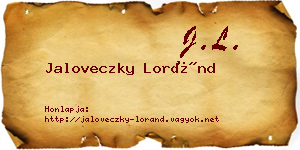 Jaloveczky Loránd névjegykártya